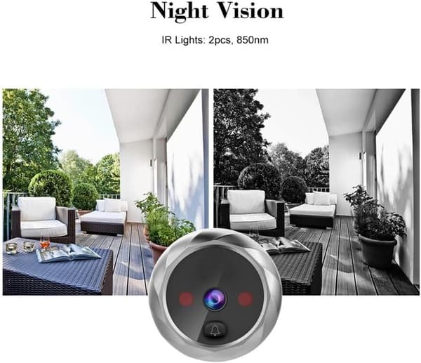 Electronic Door Viewer with 2.8\" Screen, Smart Door Viewer Camera for Home Security, 90° Wide-Angle Lens, (Silver)