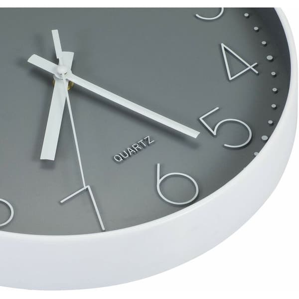 12\" Modern Quartz Wall Clock with Arabic Numerals Wall Clocks No Check Home Decor Decoration (Grey)
