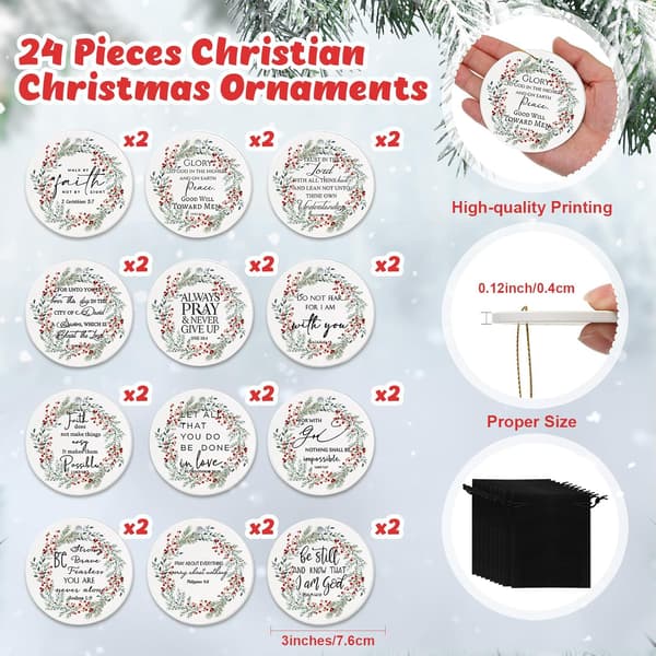 24 st kristna juldekorationer prydnad för kvinnor