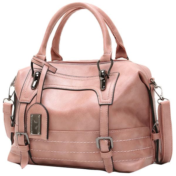 Mode Dragkedja Dam Hög Kapacitet Väska Designer Handväska Rosa Rosa Rosa