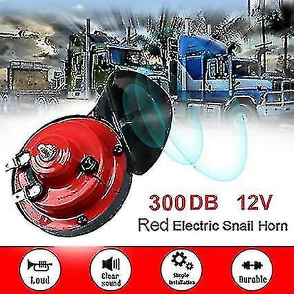 300db Super Loud Train Horn For Truck Train Boat Car Air Electric Snail Single Horn, 12v Waterproof Double Horn Raging Sound Raging Sound For Car Moto