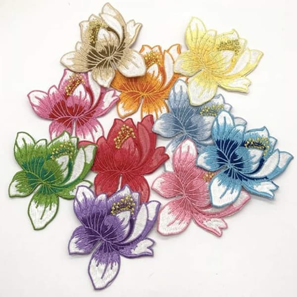 Värmeplåster Lotus DIY broderilapp Roslapp broderimärke