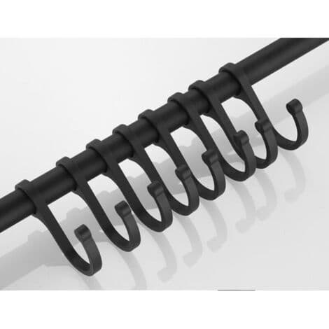 50 cm Aluminum Wall Mount - 8 Removable Hooks - Corrosion Resistant - For Kitchen Utensils and Clothes