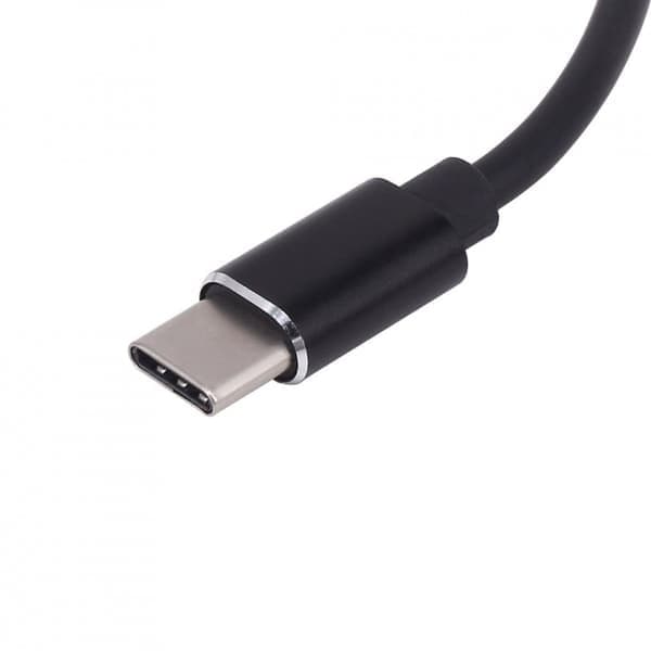 USB-C-adapter: Oplad og lyt, stilrent design sort