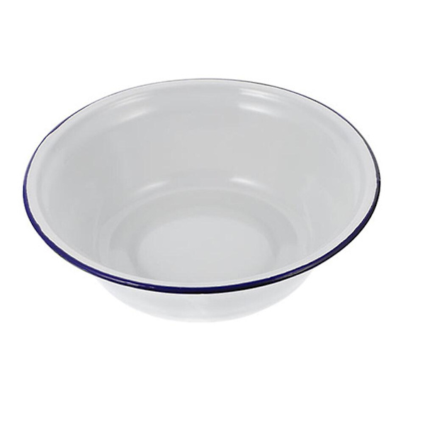 Vit Rund Bricka Salladsblandningsskål Servis Rätter Handgjord Blommig Konst Skål Emali ServisVit20X20X6CM White 20X20X6CM