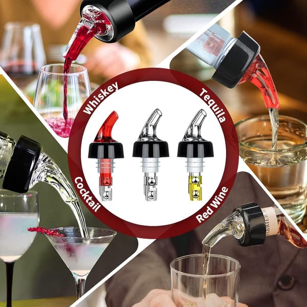 Automatisk flaskmätkopp - Snabbmätare för sprit, vin, cocktaildispenser, hemmabarsverktyg - 1oz/30ml (6-pack)