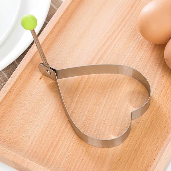 5-piece Stainless Steel Egg Mold Set, DIY Egg Molds, Heart-shaped Egg Molds