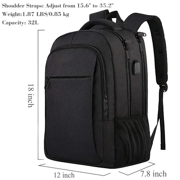 Oversized Backpack with Laptop Compartment, Fits 18 \" Laptop