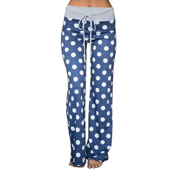 2x Dame Joggingbukser Sports Yoga Bukser Bukser Bredbenet Høj Talje Størrelse Xxxl Grøn/blå W