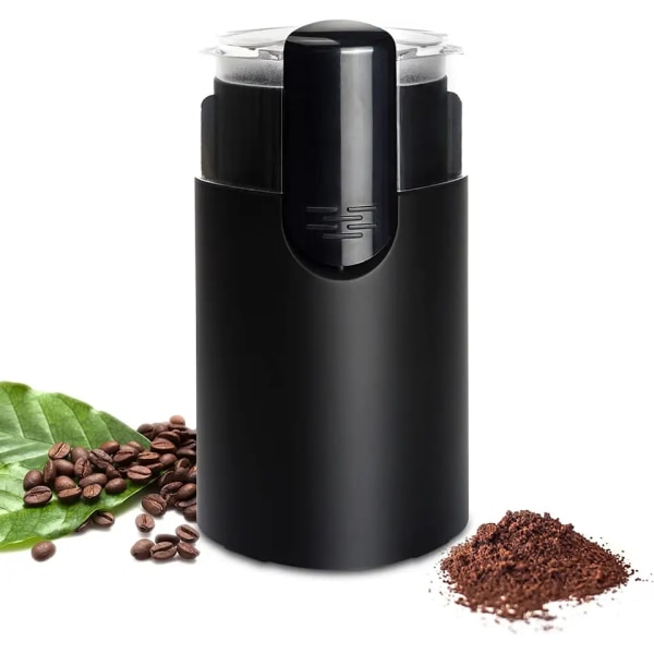 Elektrisk kaffebønnekvern i rustfritt stål for drypp, perkolator, fransk presse, espresso og tyrkisk kaffetrakter (svart)
