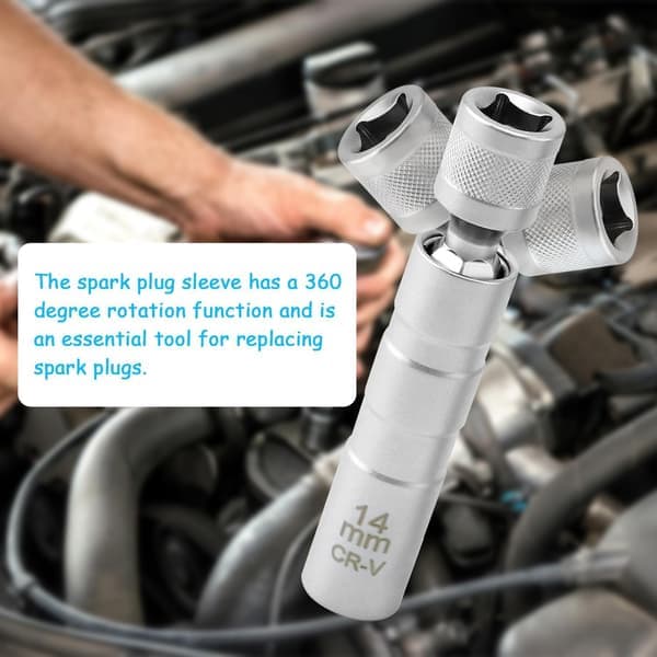 2-pack Magnetic Spark Plug Wrench 16mm/14mm Long, Spark Plug Remover, 3/8\" -10mm Flexible