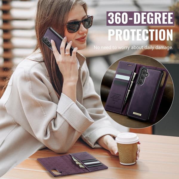 (For iPhone 16E) Caseme 2-in-1 Detachable Magnetic Wallet Case with RFID Protection and Adjustable Stand, Blue? bl?