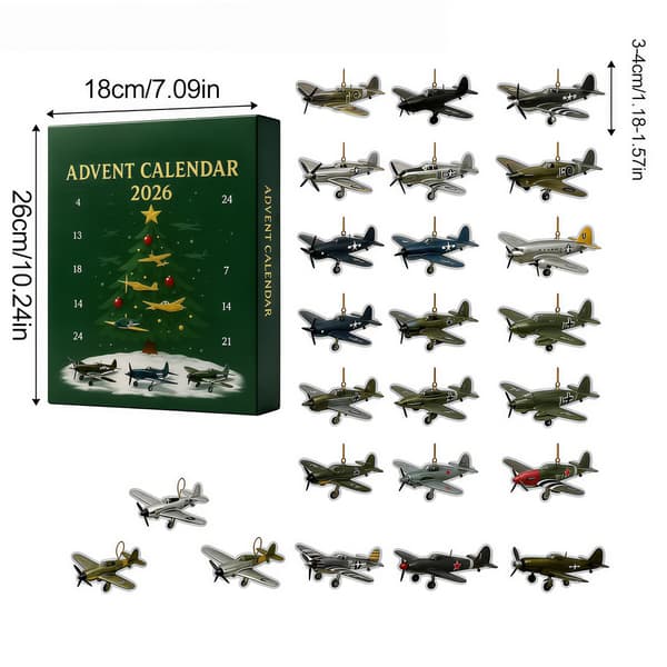 Adventskalender Flygplan till jul, 24-dagars nedräkningskalender Flygplan, 2D Akrylflygplan för heminredning