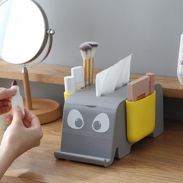 Blue Paper Towel Box, Household Cartoon Remote Control Storage Box