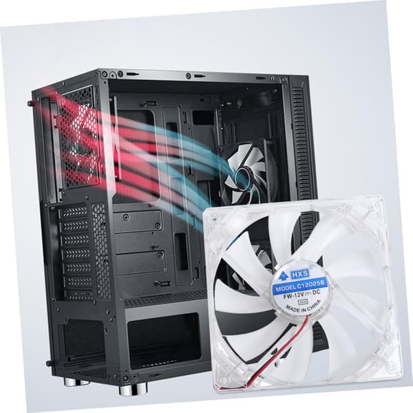 Kobber CPU Køleblæser Stille 12cm Computer Kabinetblæser LED Radiator til Gaming