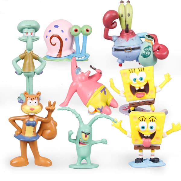 8 SpongeBob SquarePants figures, toys, action figures, cakes, aquariums, micro landscape model scenes