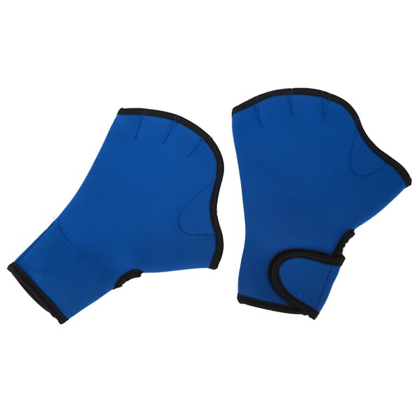 Svømmehandsker Webbed Prevent Slip Fingerløse neopren vandhandsker til vandmodstandstræning Blå L