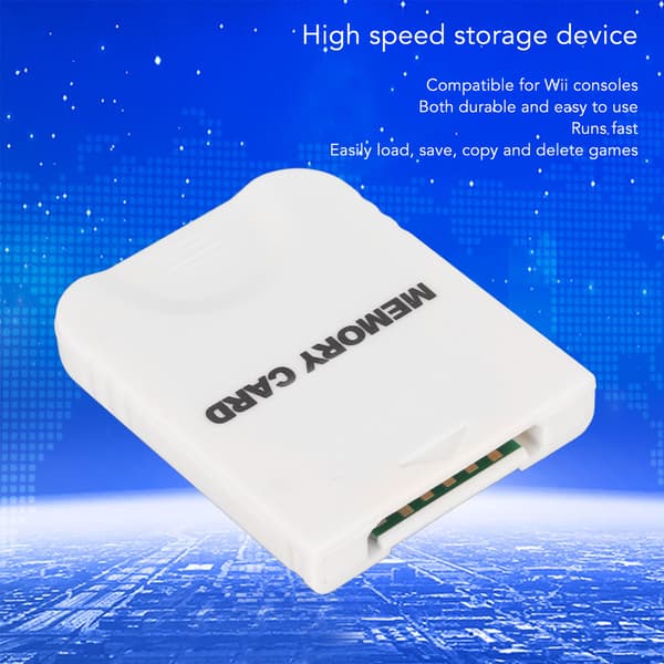 Wii Memory Card High Speed Plug and Play White Game Memory Card for Game Console Accessories 128MB (2043 blocks)