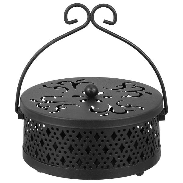 1 st Myggspiralhållare i Metall Myggspiralställ Handtag Myggbricka Svart 14X7.5CM Black 14X7.5CM