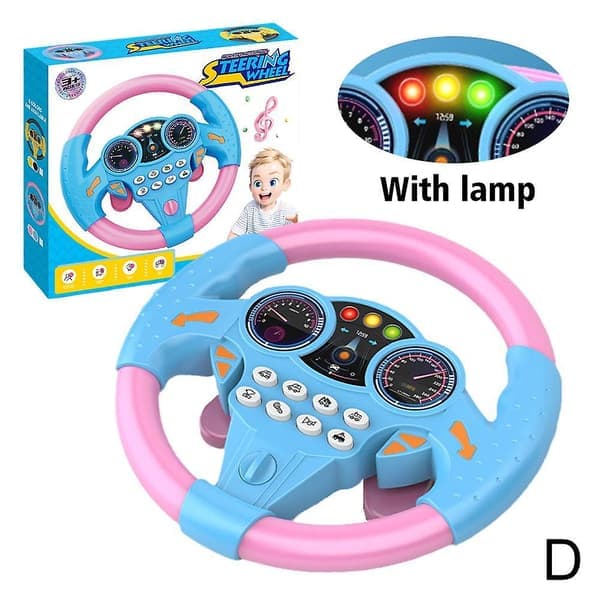 Simulation Car Toy Steering Wheel Interactive Toy for Kids Christmas Gift (LGL) Pink With Light