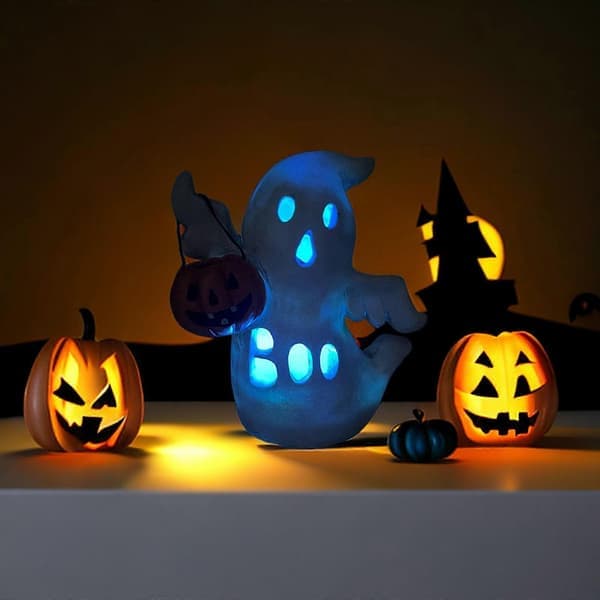 Christmas Decorations Halloween Gift Decorations Pumpkin Ghost Crafts Resin Ghost Statue_c24070224