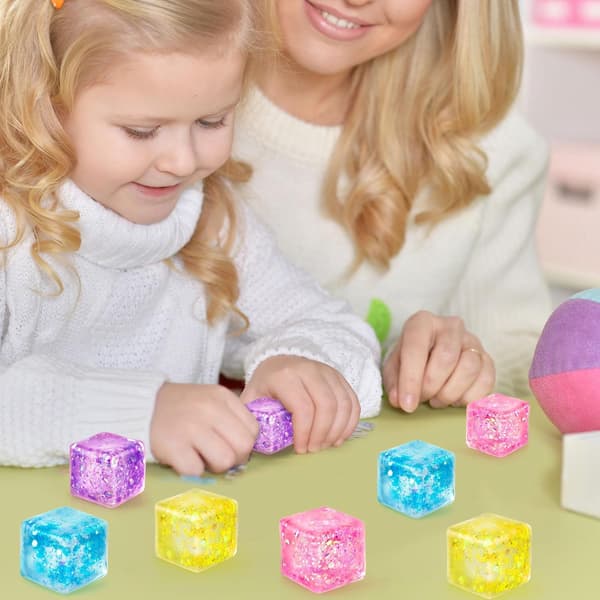 10-pack stresskuber, squishy-bollar, sensoriska klämleksaker för barn, tonåringar och vuxna, för stresslindring hemma, i skolan