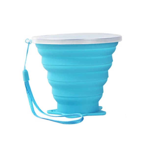 Vesikuppi kokoontaitettava vesikuppi silikonista kannettava urheilupullo ulkona juomiseen (sininen)