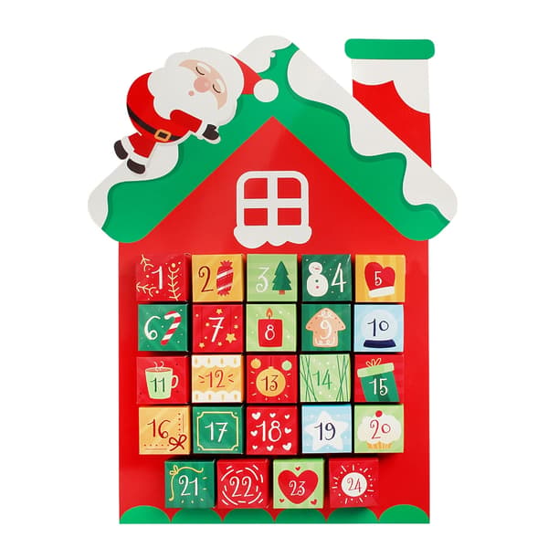 Adventskalendere med papirs-snemand til jul, 24 vinduer interaktiv julepynt