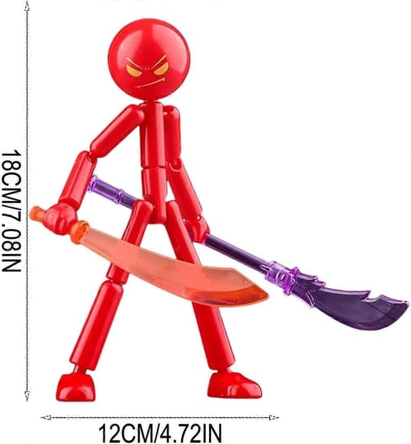 Leddet actionfigur, samlermodel, samlebart pindefigurlegetøj med stop-motion-animation (tilbehør tilfældigt).