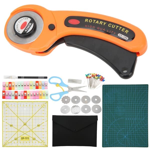 Fabric Scissor Set Fabric Scissor Rotary Cutter Kit with Mat Replacement Blades for Sewing Quilting