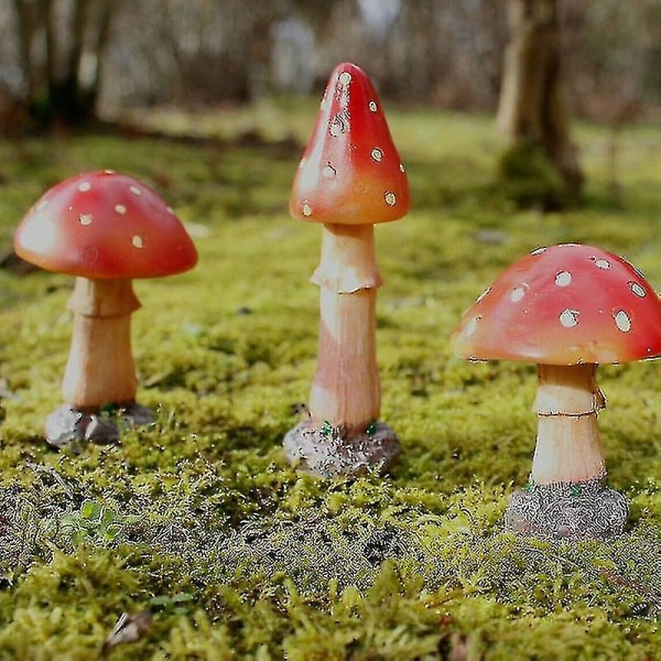 Puutarhan koristelu Mini sieni keiju Puutarha pienoishahmot Micro Landscapered4kpl