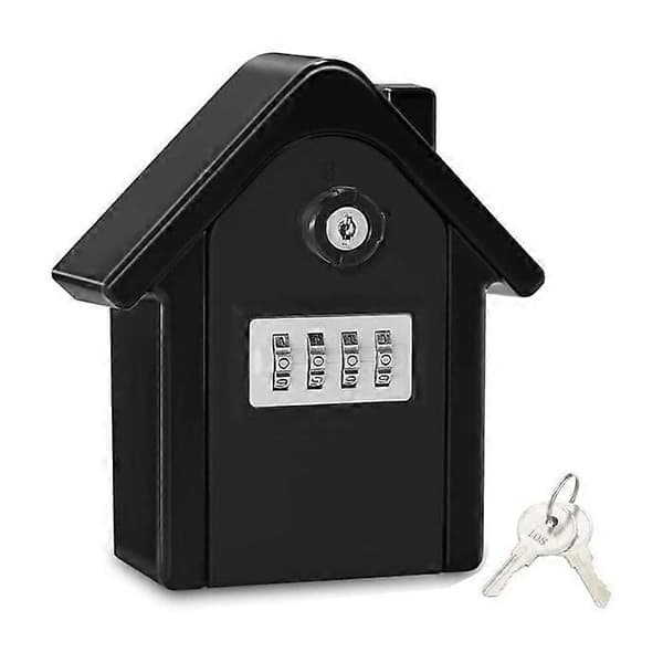1 pc (black) wall mounted key security box with digital code and emergency keys, large key security box XL size security box