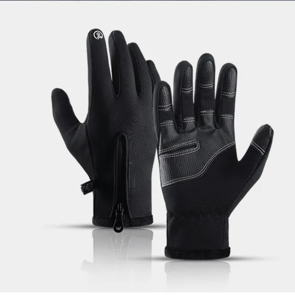 Klassisk 5-fingers snehandske til skiløb, vinterhandsker -30℉ Vandtætte, vindtætte termiske touchscreen-handsker til skivandring Løb mænd og kvinder （L）