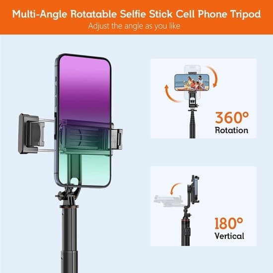 Selfie Stick / Phone Tripod - Wireless Remote Control, Extendable Aluminum - Black - 130 cm - 1 pc [Ho]