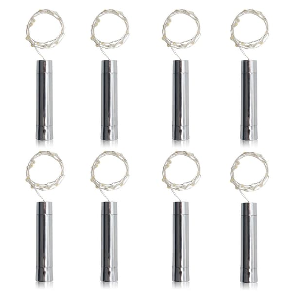 20-LEDs Vinkorklampor AA Batteridrivna, 1 meter Ren Vit Min - 2-pack