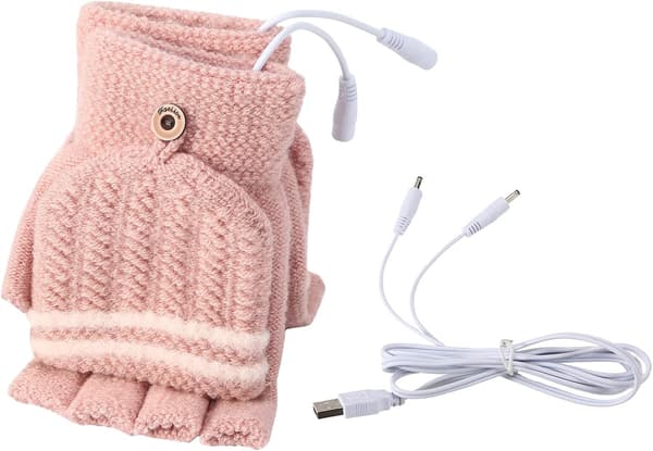USB-uppvärmda handskar för män och kvinnor - Rosa, USB-handvärmare