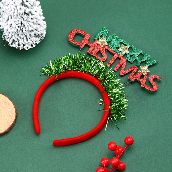 3-pack Novelty Jultomte Huvudband Rensa Hårband Julhuvudhatt Toppar Glad Jul Huvudbonad Festival Party Tillbehör
