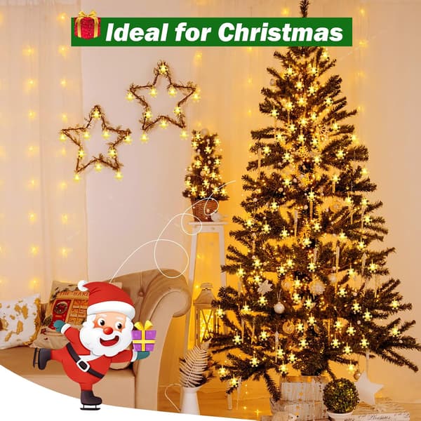 wxsp 1 stk - 6M 40LED - LED Stemningslys Utendørsbelysning Varmhvit - Batteri USB Dobbelmodus Blinkende