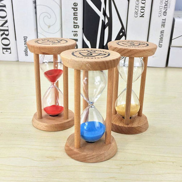 2 stk Barneleker Sandklokke Timeglass Sandtimer Sandglass Timer Leke Tannbørste Sandtimer Red 10X5cm