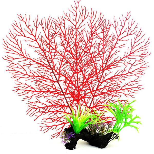 Akvariumväxter i plast Röd prydnad Akvariumdekorationer Coraline Decor Aquarium Reef