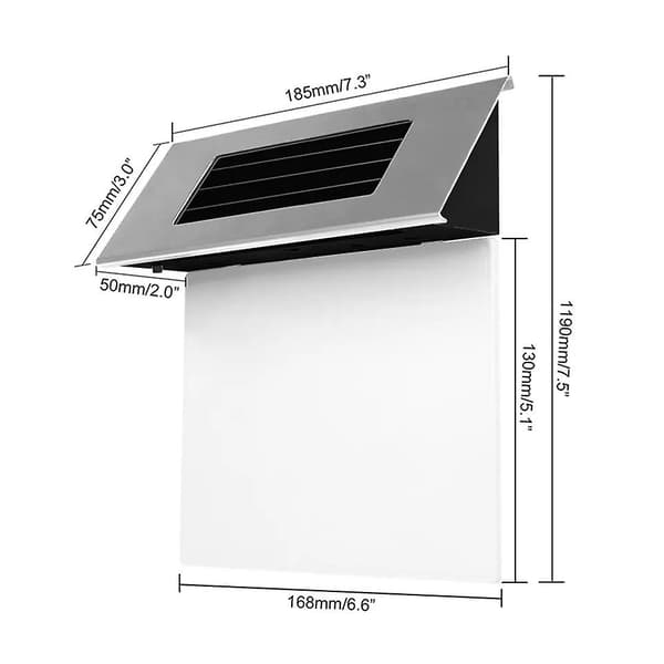 Solar Husnummerlampe i Rustfrit Stål Husnummer Display Digital LED Nummerlampe Mo