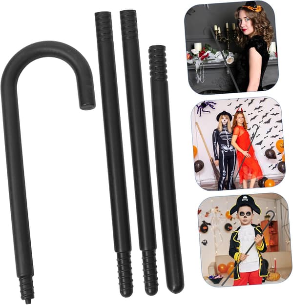 Tryllestav Halloween Cosplay Rekvisit Stok Kostume Tilbehør Sort Stok