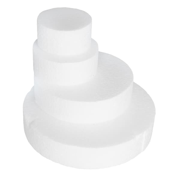 White Polystyrene Foam Cake Dummy for Wedding Decoration Birthday Party Cake Decorating 4-Tier 1 Set