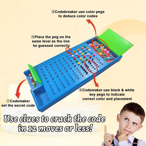 Classic Codebreaker Game | 3-Level Brain Teaser for STEM Learning, 2-Player Family Strategy Game for Kids and Adults