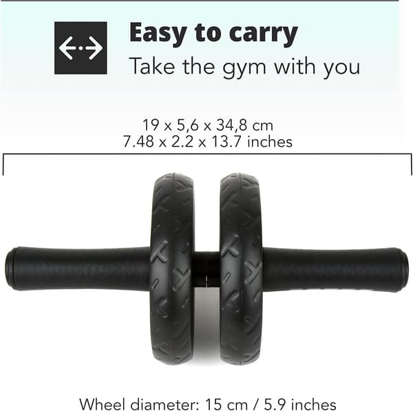 Ab Roller for Strength Training Equipment - Abdominal Wheel for Sit-Up Exercises for Home Gym with Extra Thick Knee Pad Mat - Ab Trainer with Dual Glide Wheels