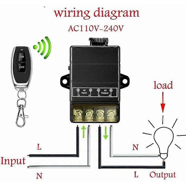 Wireless Remote Control Switch, AC 110V/220V/230V/240V RF Remote Control Switch for Pump Security Systems, Curtain Barriers, etc. with a radius of [DB]