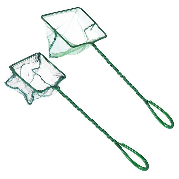 1 Sæt/2 stk. Firkantet Landing Net Nylon Bærbar Fiskedam Flydende Fiskenet Grøn 50X19CM Green 50X19CM
