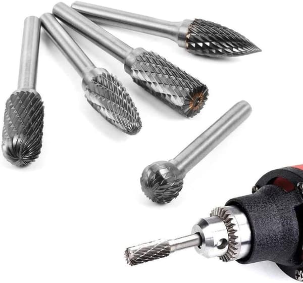 5 stk 6×10mm Dobbeltklippede Roterende Fræsere Wolframcarbid Slibemaskine
