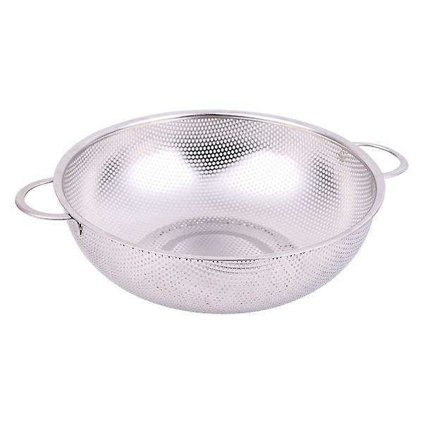 Ruostumattomasta teräksestä valmistettu kaksikahvainen hedelmä- ja vihanneskori, pyöreä riisinsiivilä, tyhjennys- ja pesukorit, keittiöväline (22,5 cm)