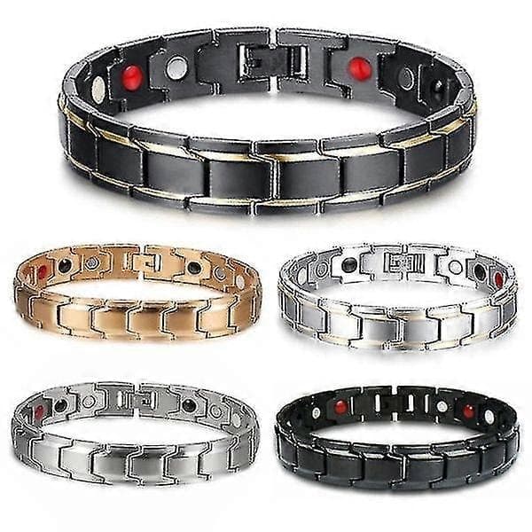 Magnetarmbånd for menn, titan stål, kraftig magnetterapi, magnetisk energiarmbånd